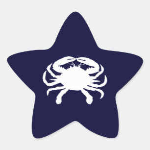 Blaue und weiße Krabbenform Stern-Aufkleber