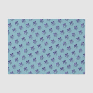 Blaue und weiße Kraken Seidenpapier