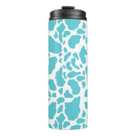 Blaue und weiße Kuhflecken - Muster für Tierdrucke Thermosbecher