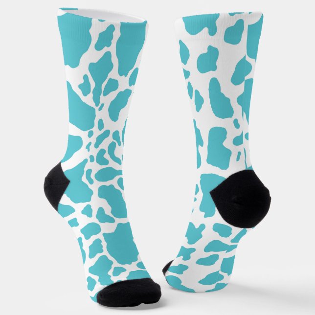 Blaue und weiße Kuhflecken Socken (Gewinkelt)