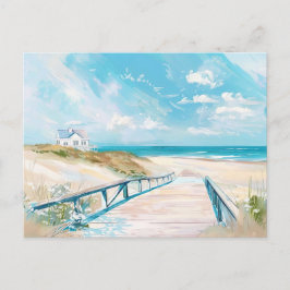 Blaue und weiße Küstenlandschaft Postkarte