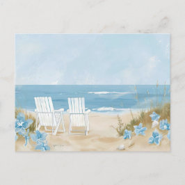 Blaue und weiße Küstenlandschaft Postkarte