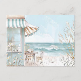 Blaue und weiße Küstenlandschaft Postkarte