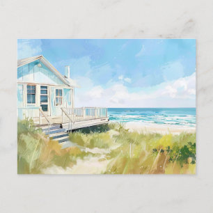 Blaue und weiße Küstenlandschaft Postkarte