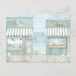 Blaue und weiße Küstenlandschaft Postkarte