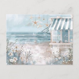 Blaue und weiße Küstenlandschaft Postkarte