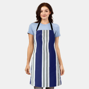Blaue und weiße Küstenstreifen Schürze