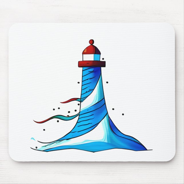 Blaue und weiße Leuchttürme Mouse Pad Mousepad (Vorne)