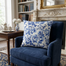 Blaue und weiße Magnolien Toile de Jouy
