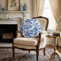 Blaue und weiße Magnolien Toile de Jouy