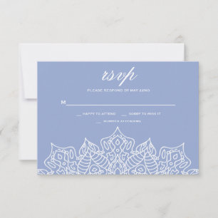 Blaue und weiße Mandala-RSVP-Karten RSVP Karte
