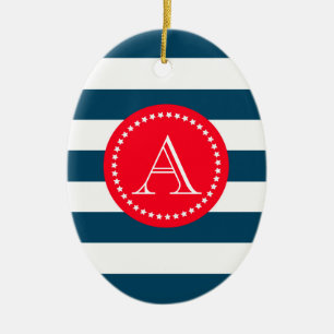 Blaue und weiße Marinemuster Keramikornament