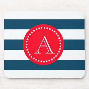 Blaue und weiße Marinemuster Mousepad