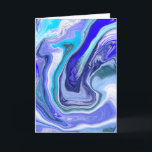 Blaue und weiße Marmor zum Geburtstag Karte<br><div class="desc">Blueweißer Marmor,  flüssige Tageskarte.</div>
