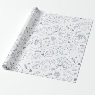 Blaue und Weiße Minimal-Handwerk-Hobbys Geschenkpapier