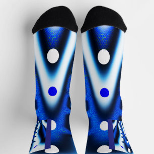 Blaue und weiße Mond Socken
