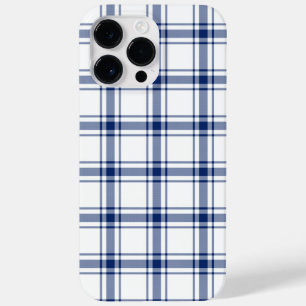 Blaue und weiße Nautikplaid Case-Mate iPhone 14 Pro Max Hülle