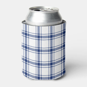 Blaue und weiße Nautikplaid Dosenkühler