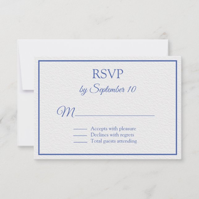 Blaue und weiße Nautische Hochzeit RSVP Karte (Vorderseite)