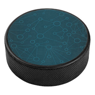 Blaue und weiße Netzwerkverbindungen Eishockey Puck
