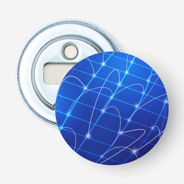 Blaue und weiße Netzwerkverbindungen Flaschenöffner (Vorderseite)