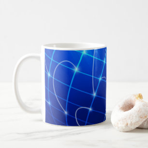 Blaue und weiße Netzwerkverbindungen Kaffeetasse
