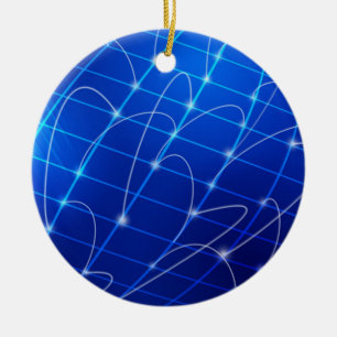 Blaue und weiße Netzwerkverbindungen Keramik Ornament