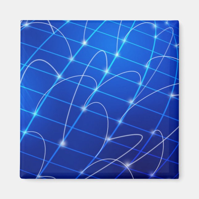 Blaue und weiße Netzwerkverbindungen Magnet (Vorne)