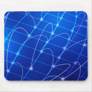 Blaue und weiße Netzwerkverbindungen Mousepad