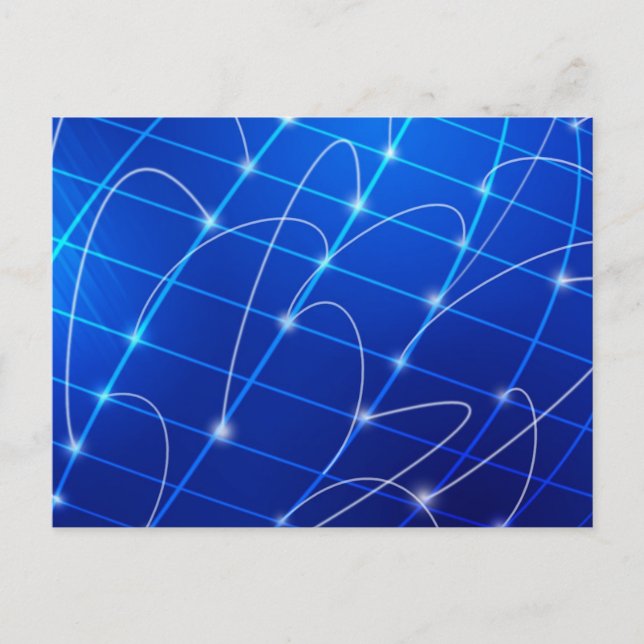 Blaue und weiße Netzwerkverbindungen Postkarte (Vorderseite)