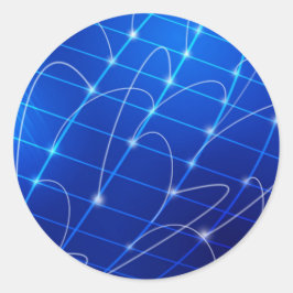 Blaue und weiße Netzwerkverbindungen Runder Aufkleber