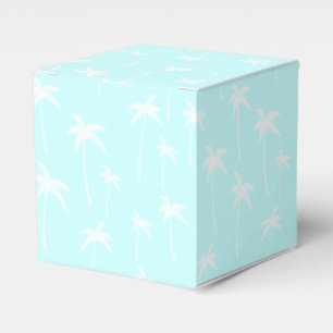 Blaue und weiße Palmen Geschenkschachtel