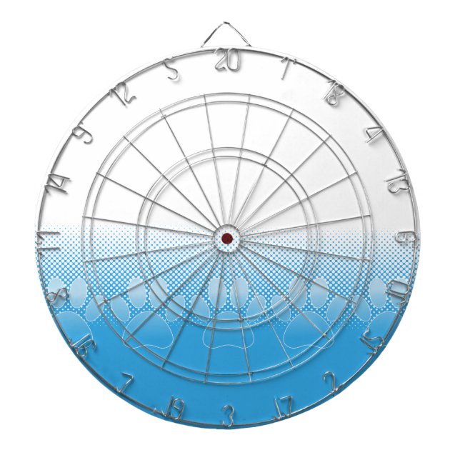 Blaue und weiße Pfeifen mit Zeitungspapier-Hinterg Dartscheibe (vorne)