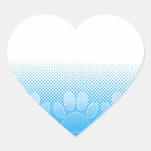 Blaue und weiße Pfeifen mit Zeitungspapier-Hinterg Herz-Aufkleber