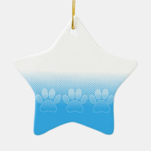 Blaue und weiße Pfeifen mit Zeitungspapier-Hinterg Keramik Ornament