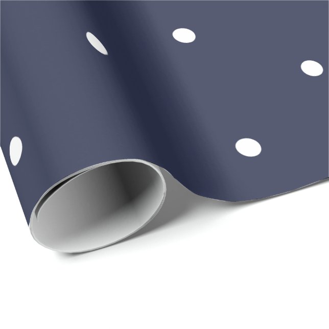 Blaue und weiße Polka-Dot-Muster Geschenkpapier (Rolleneckpunkt)