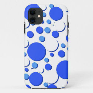 Blaue und weiße Polka-Punkte Case-Mate iPhone Hülle