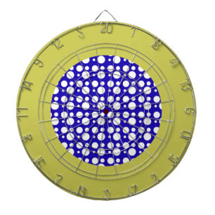 blaue und weiße Polka-Punkte Dartscheibe