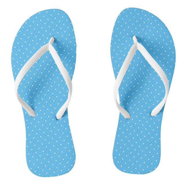 blaue und weiße Polka-Punkte Flip Flops (Fußbett)