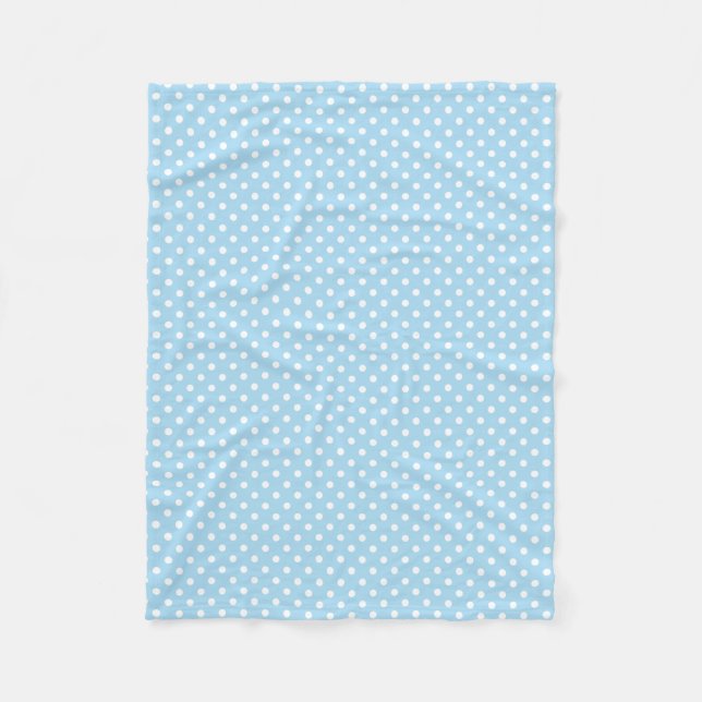 Blaue und weiße Polkapunktmuster-Fleecedecke Fleecedecke (Vorderseite)