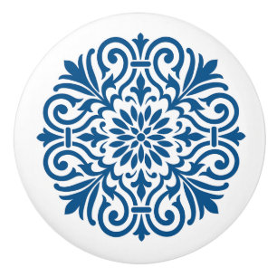 Blaue und weiße portugiesische Azulejo Style Keram Keramikknauf