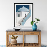 Blaue und weiße Reise Santorini Kirche Oia Poster<br><div class="desc">Blauer und weißer Reisedruck. Das Santorini Oia Church Poster eignet sich hervorragend für die sommerliche Dekoration Ihrer Zuhause oder Ihres Büros.</div>