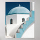 Blaue und weiße Reise Santorini Kirche Oia Poster (Vorne)