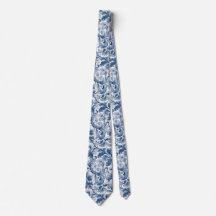 Blaue und weiße Renaissance-Akanthus-Damaske