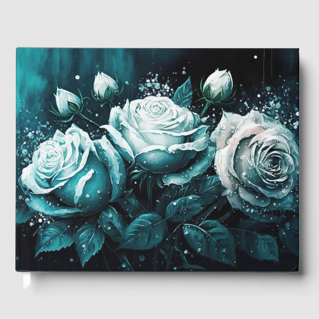 Blaue und weiße Rosen Gästebuch (Vorderseite)