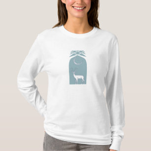 Blaue und weiße Rotwild in der Waldceltic-Kunst T-Shirt