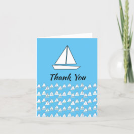 Blaue und weiße Sailboat Dankeskarte