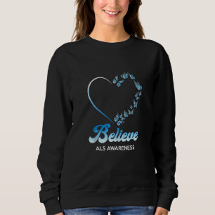 Blaue und weiße Schmetterlinge Herz glauben als Aw Sweatshirt
