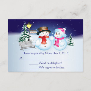 Blaue und weiße Schnee-Hochzeit UAWG Karte