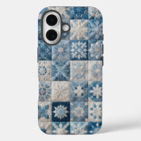 Blaue und weiße Schneeflocke